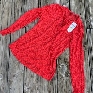 Merrell Women's Guava burnout Tunic size medium vibrant guava long sleeve